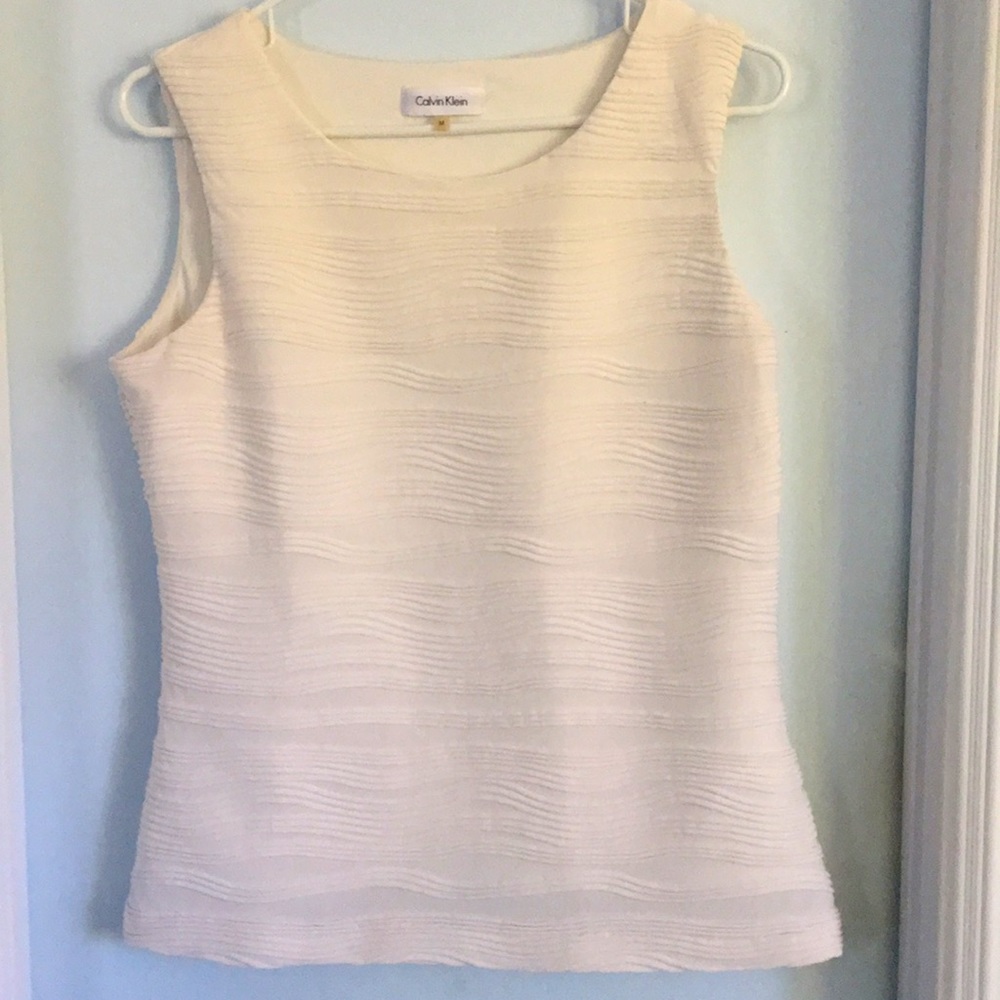 Calvin Klein Geometric Textured Pattern Career Top - image 1